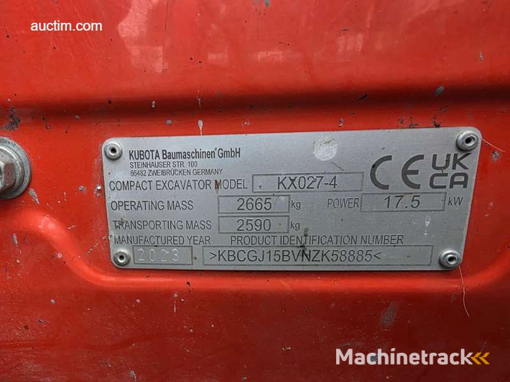 Kubota KX 027-4 Mini Excavator
