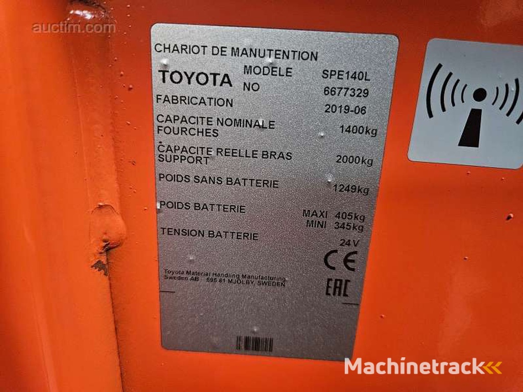 Toyota SPE140L elektrische stapelaar