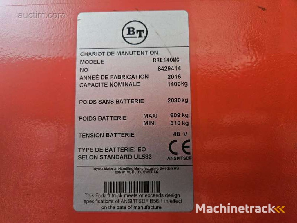 Toyota RRE140MC electric reach truck