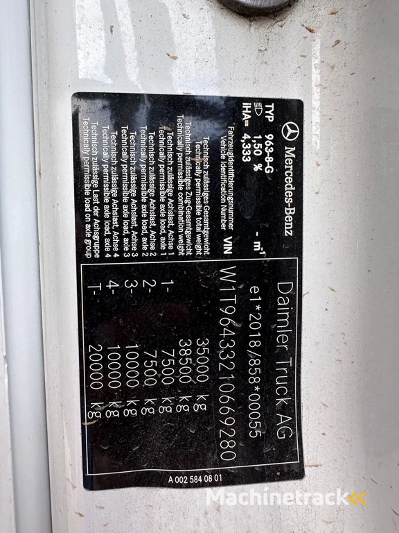 Mercedes-Benz Arocs 3552 Arocs 3540 8x4 Naaf reductie