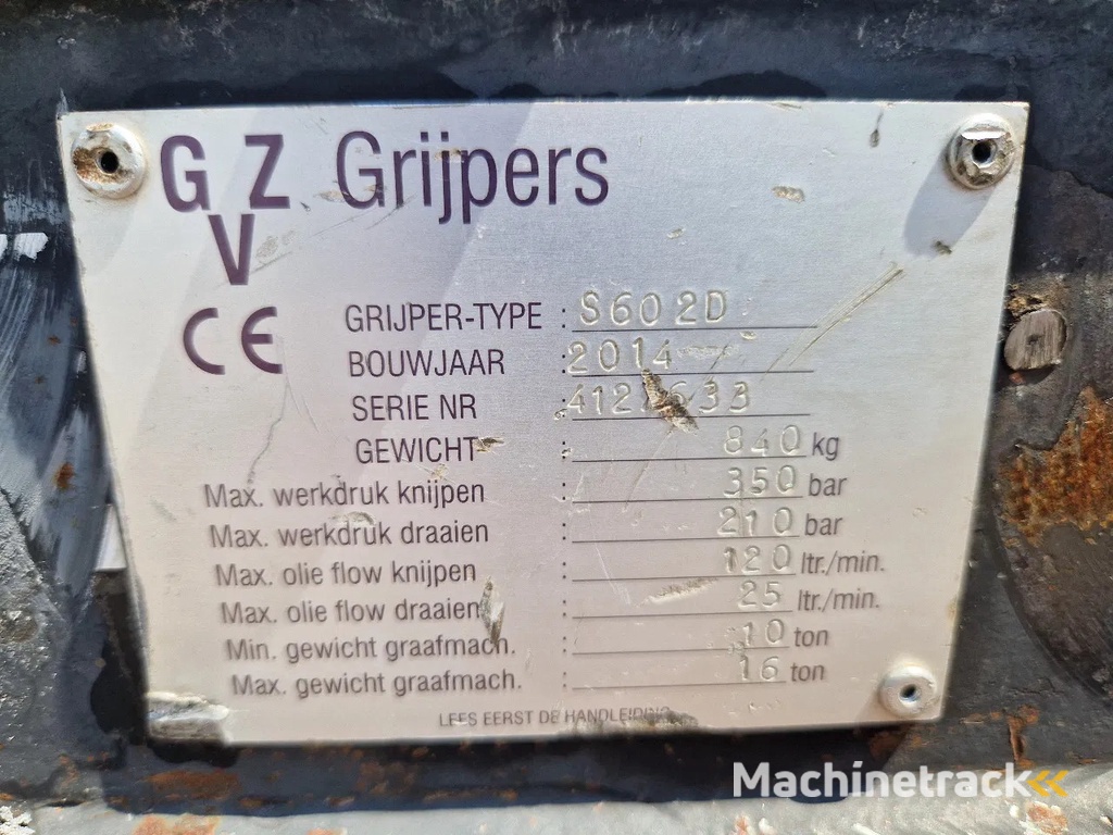 Zijtveld S602D roterende sorteergrijper