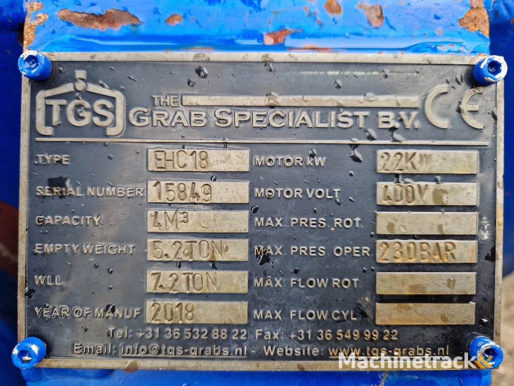 The Grab Specialist elektro hydraulische bakgrijper  ECS18 ( 2X)