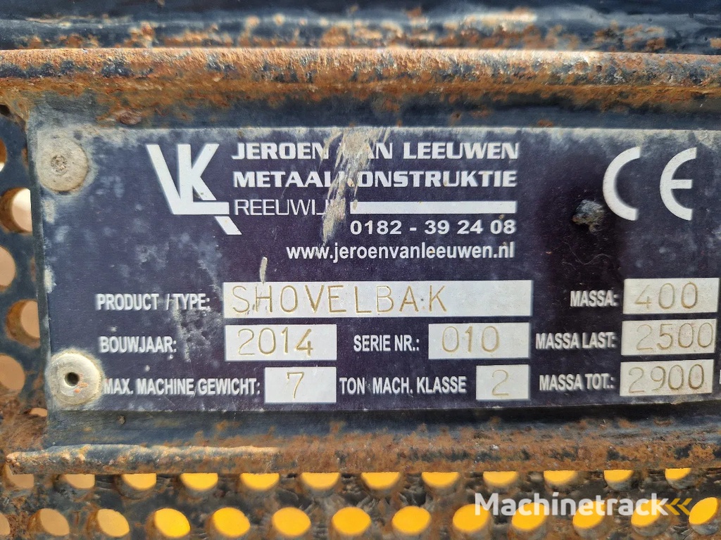 Jeroen van Leeuwen schepbak voor Volvo L30/L35