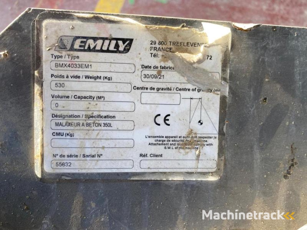 EMILY BMX4033EM1 GODET MALAXEUR À VIDANGE CENTRALE 350L