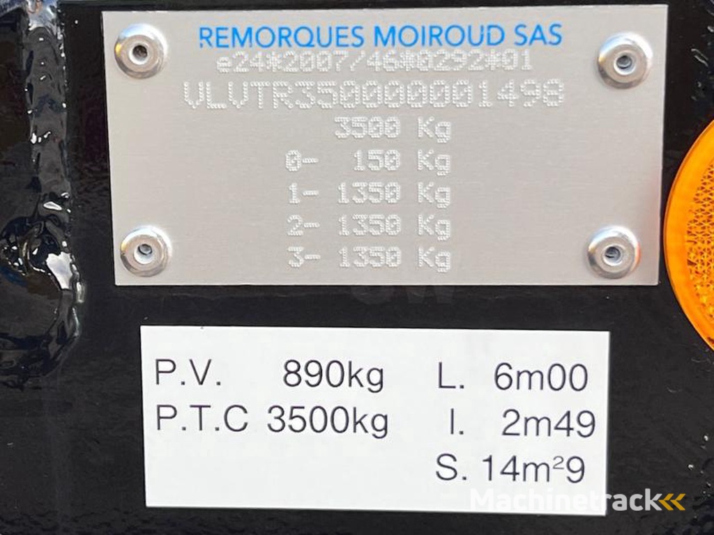 Moiroud TR3500 3 ESSIEUX 3T5 NEUVE MOIROUD NOIRE LARGE