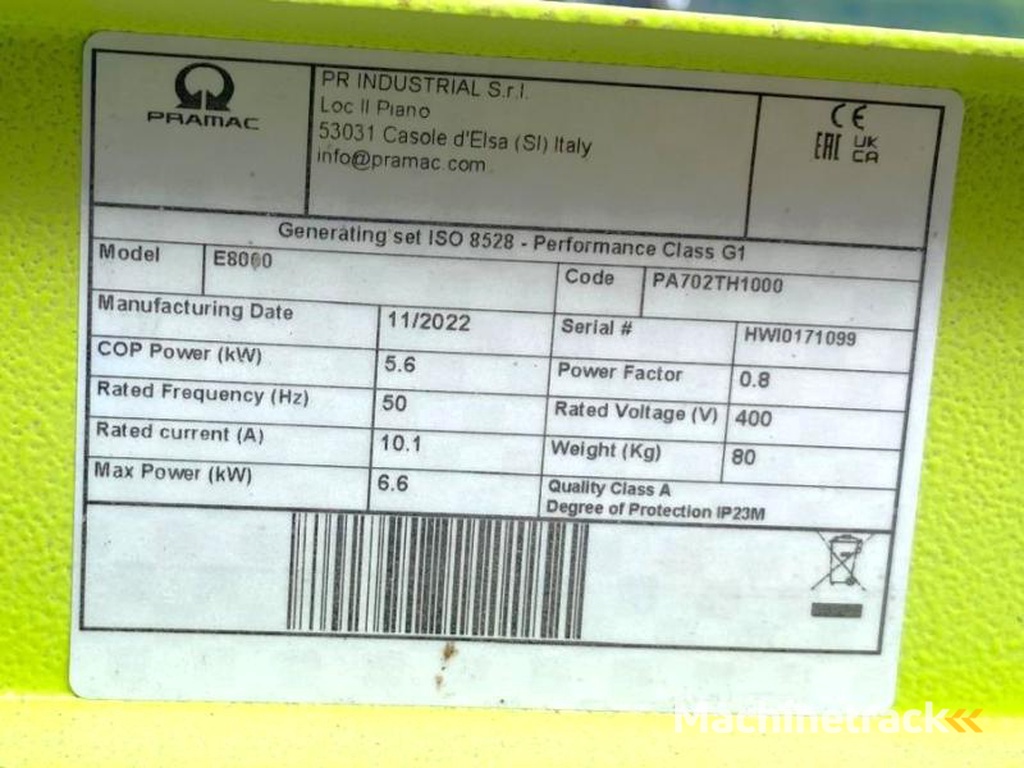 Pramac E8000-Groupe-électrogène