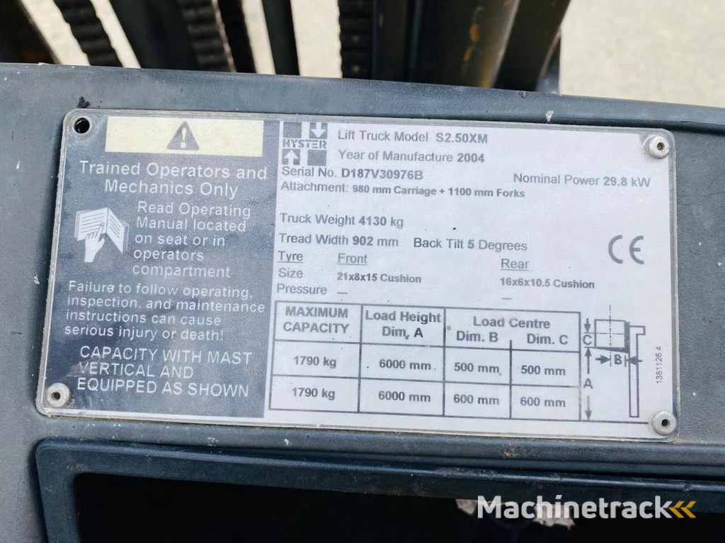 HSYTER S2.50XM Chariot élévateur 2.5T (NET DE TVA)