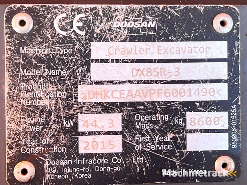 Doosan DX85R-3-PELLE-A-CHENILLES-8,5T