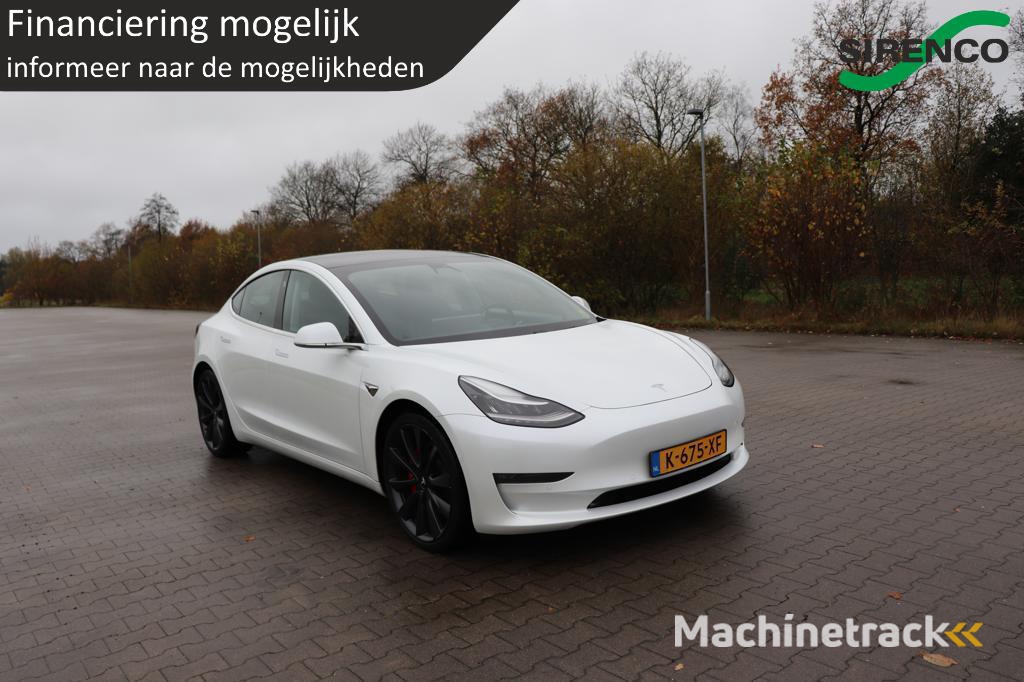 Tesla Model 3 Performance AWD 75 kWh enhanced autopilot 462 pk dual motor 360 cam memory seats panodak