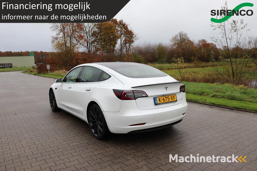 Tesla Model 3 Performance AWD 75 kWh enhanced autopilot 462 pk dual motor 360 cam memory seats panodak