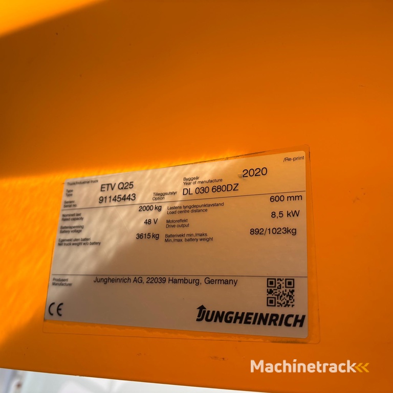 Jungheinrich ETV Q25 6800 DZ 1100mm POS