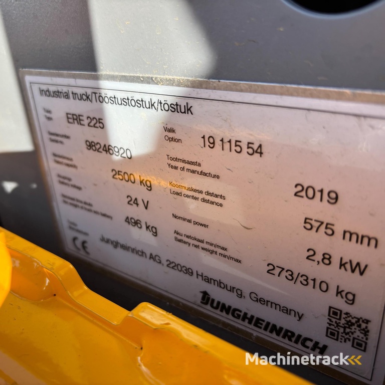 Jungheinrich ERE 225 Extended fix 1150mm