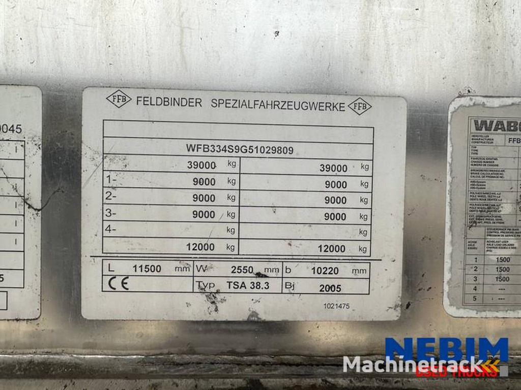 Feldbinder TSA-38.3-38.000Ltr-CIP-LINES
