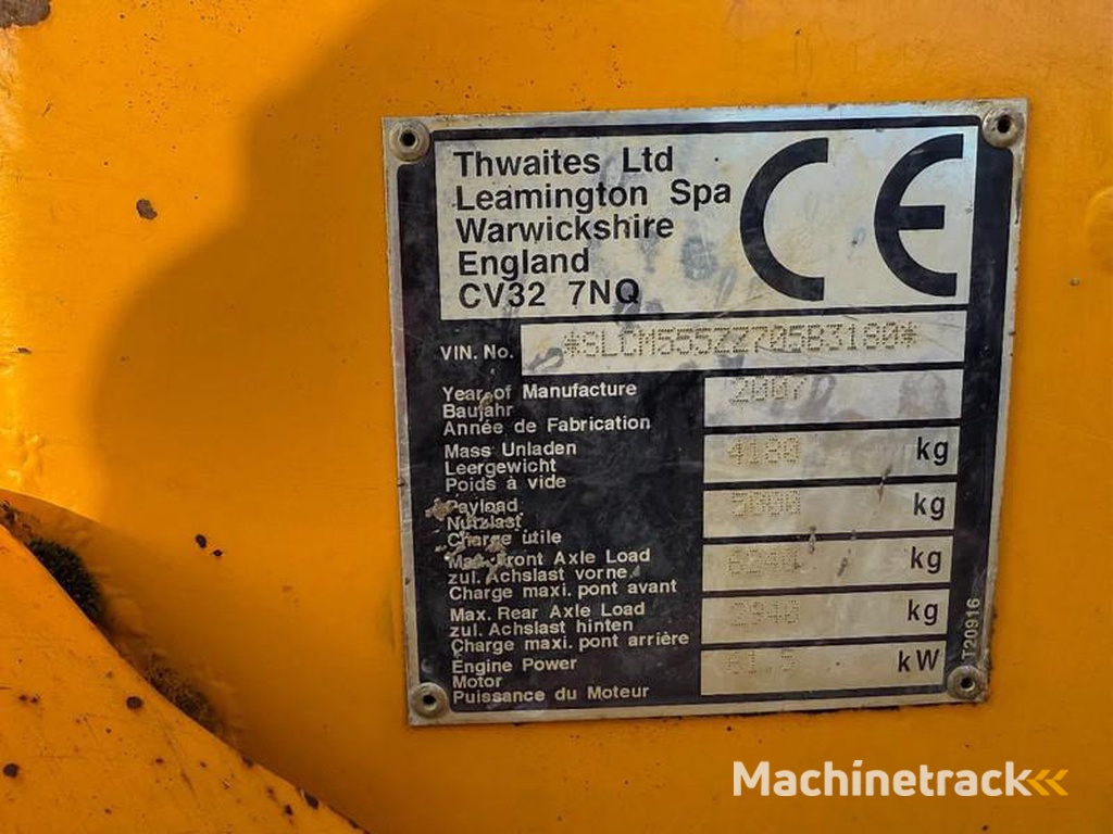 Thwaites 5-Ton-Swivel-Mini-dumper-4X4-With-Rotary