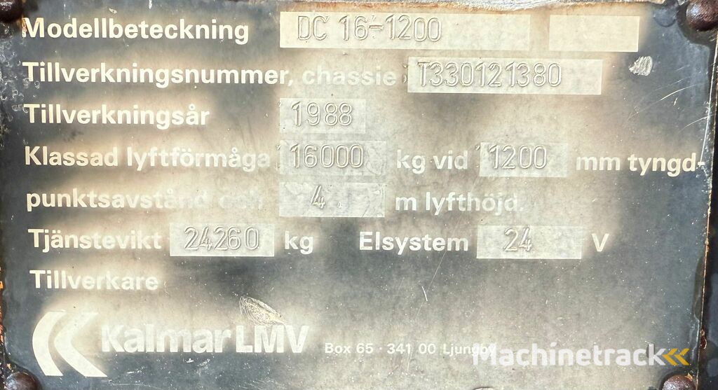 Kalmar DC16-1200.  5th functions