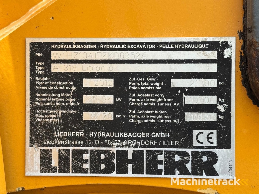 Liebherr A 316 MB25007