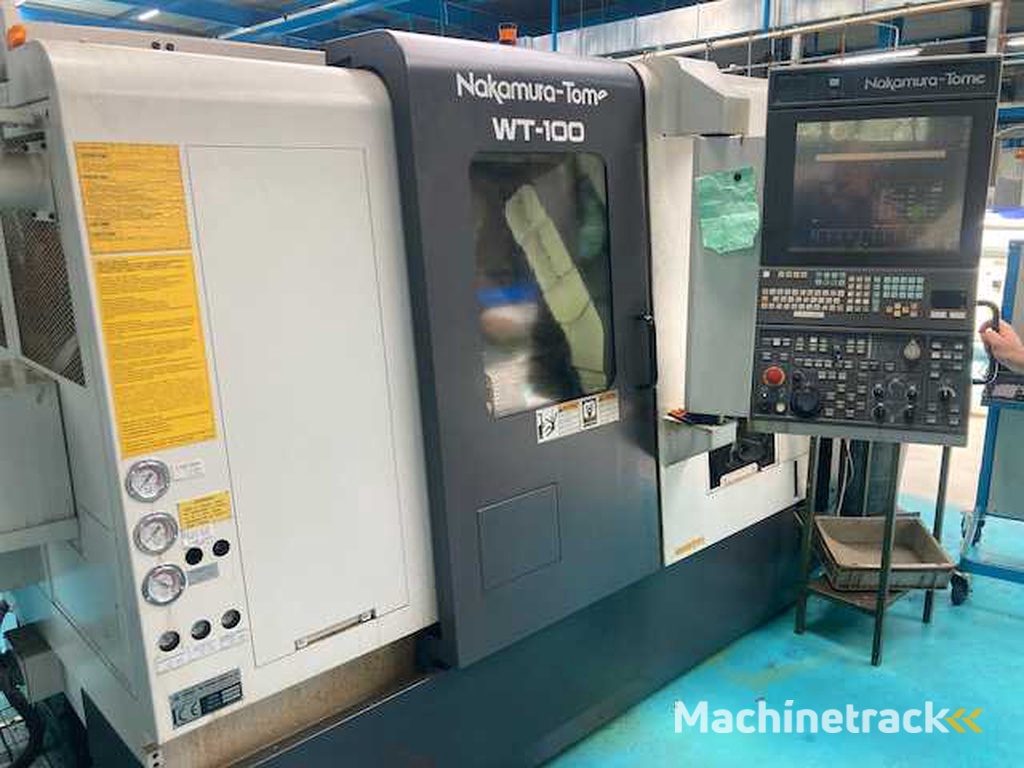 NAKAMURA-TOME WT100 Doppelrevolver-Doppelspindel-CNC-Drehmaschine