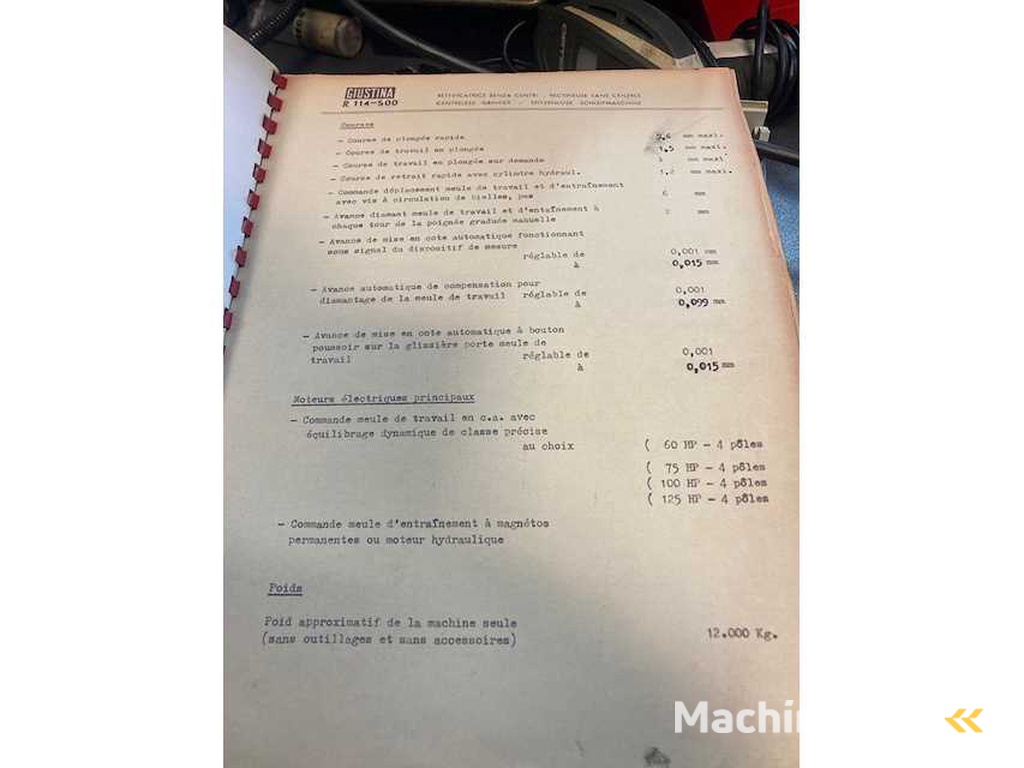 GIUSTINA 114/500 Centerloze slijpmachine