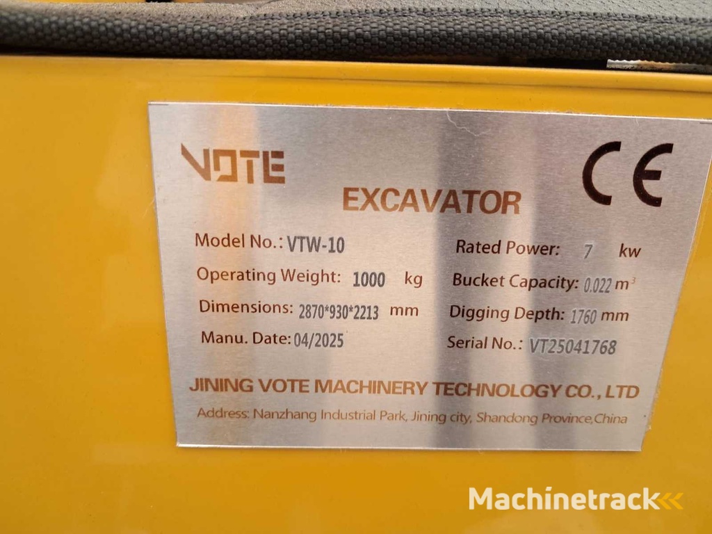 VOTE - VTW-10 - Mini-Excavator - 2025