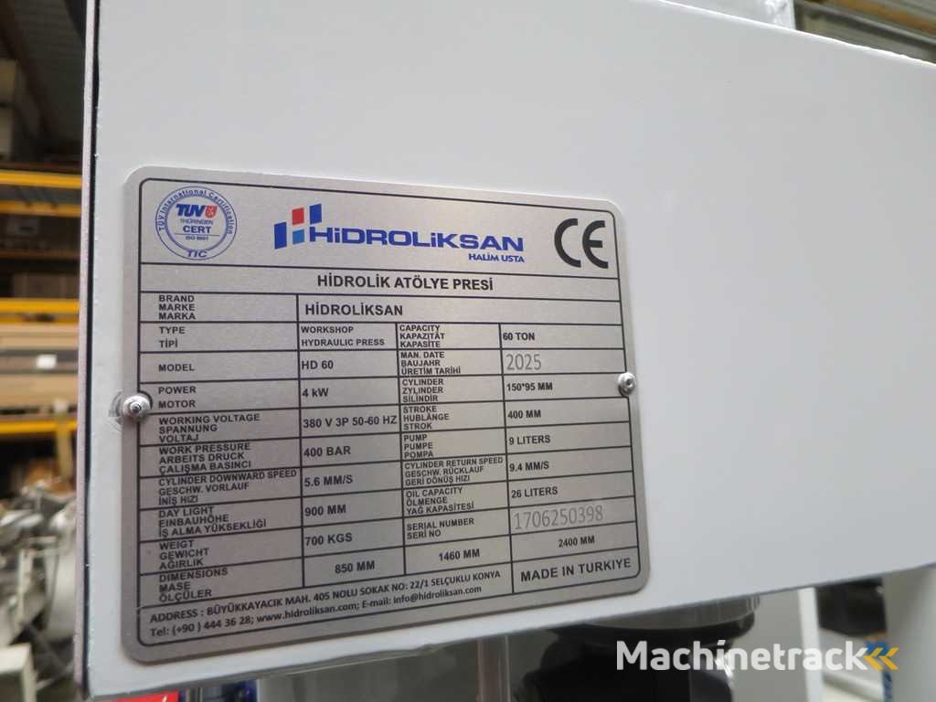 HIDROLIKSAN HD 60 - 820 Werkstattpresse - hydraulisch