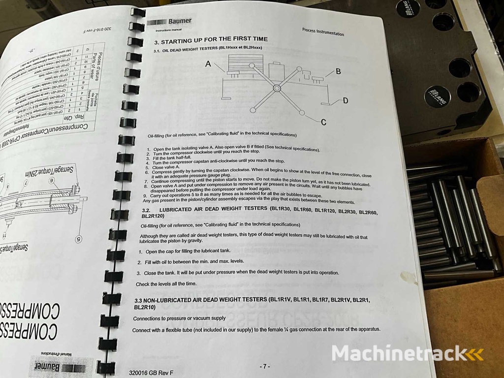 2009 Baumer / Keller CPEH / HTP1 Hydraulische tester met handdrukpomp