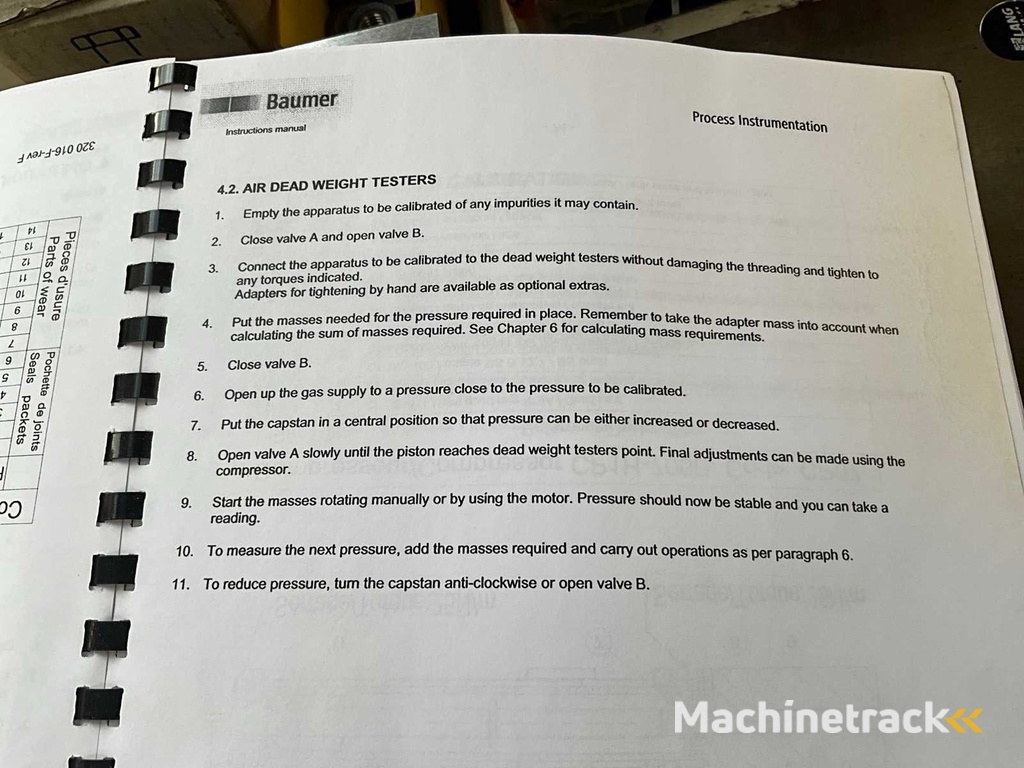 2009 Baumer / Keller CPEH / HTP1 Hydraulische tester met handdrukpomp