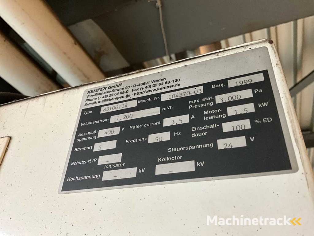 (C-1005) 1999 Kemper 83100114 Rauchabsaugung