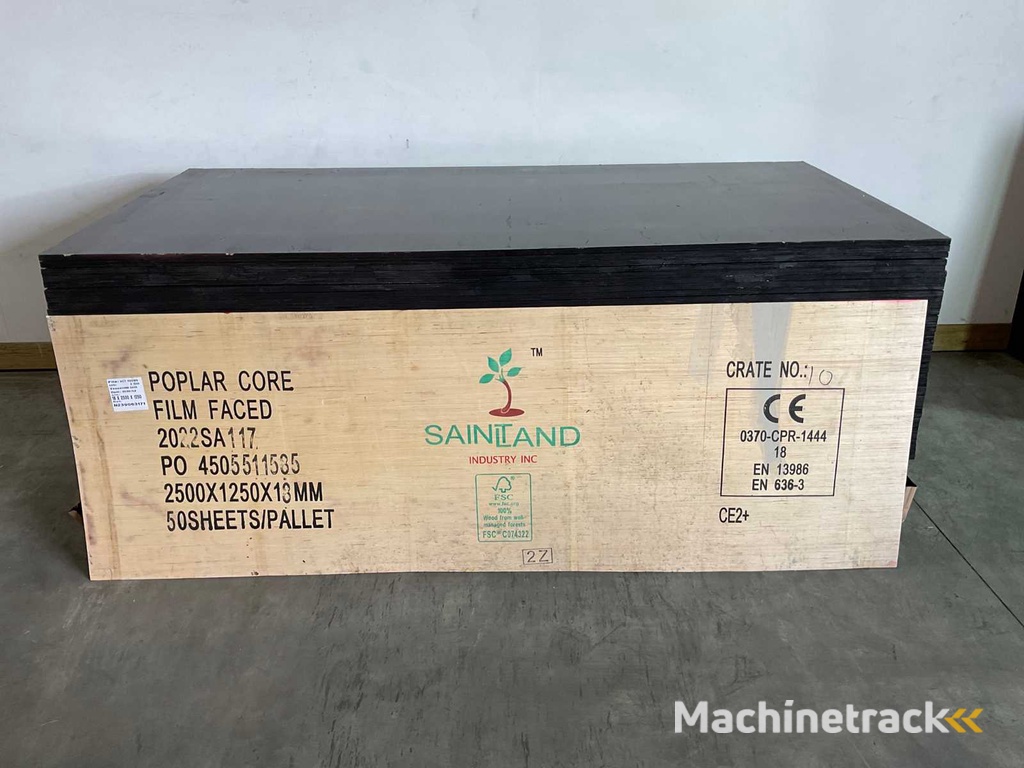 Aziatische populieren betonplex plaat 120 gram 250x125x1,8 cm (50x)