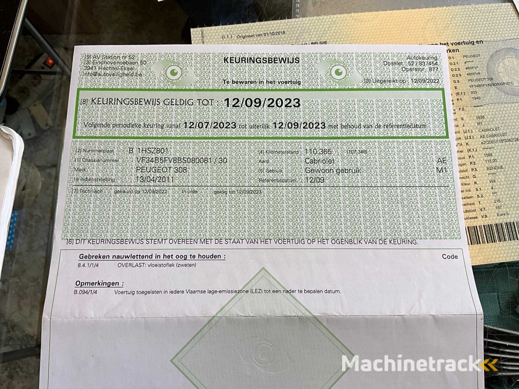 2011 Peugeot 308 Personenauto