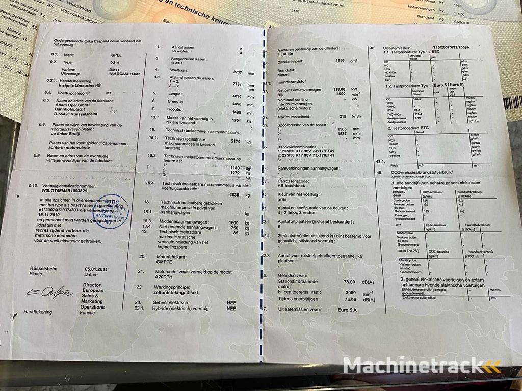 2012 Opel Insignia Limousine HB PKW