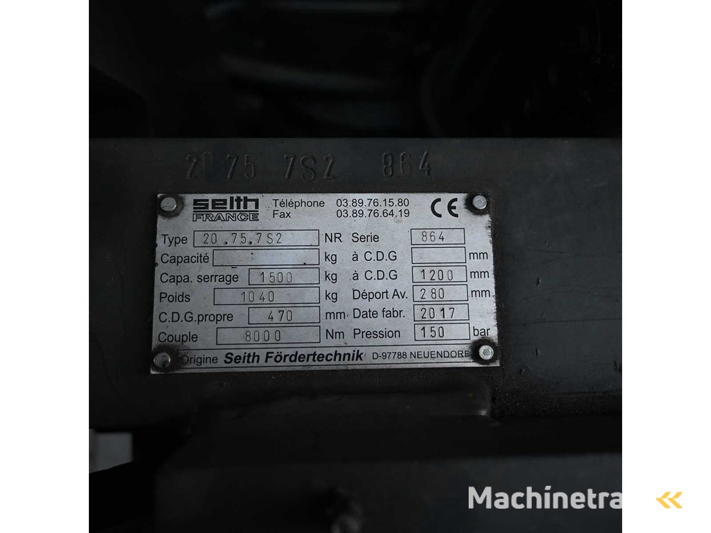 Selth Rrance hydraulic clamp - 2017 - 20.75.7S2 - Forklift accessories