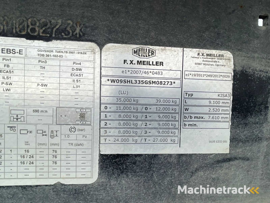 Meiller - 2016 - KISA 3 Kipper Dump Trailer - Oplegger