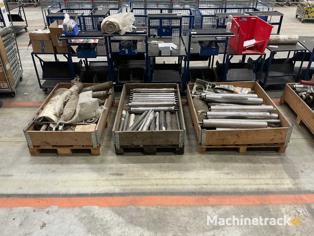 Partij draagrollers en rolbaanonderdelen