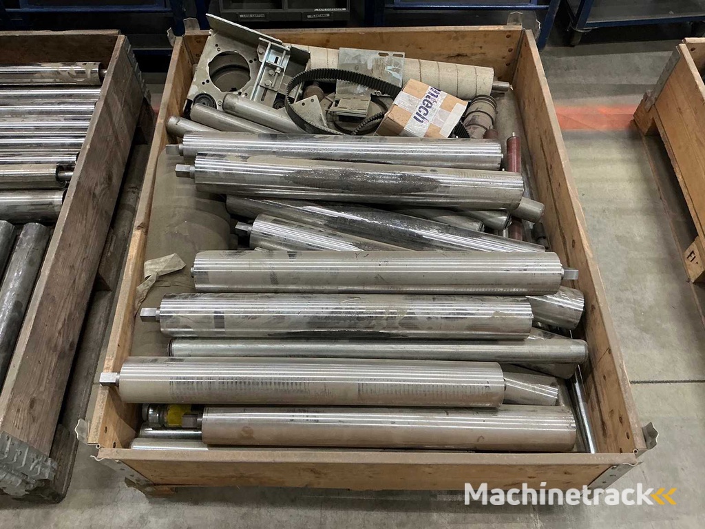 Partij draagrollers en rolbaanonderdelen