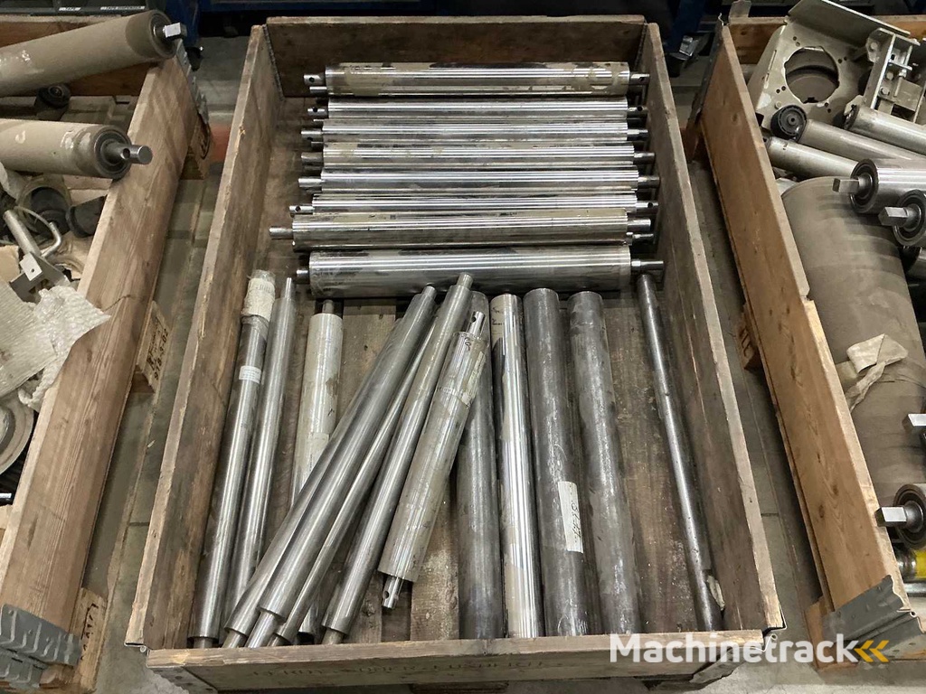 Partij draagrollers en rolbaanonderdelen