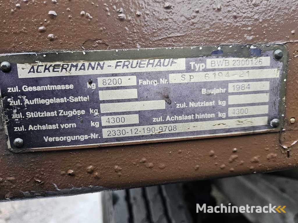 Ackermann - 1984 - BwB 2300126 - Dumper aanhanger