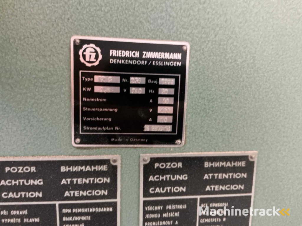 1988 Zimmermann FZ5 Universal Senkrechtfräsmaschine
