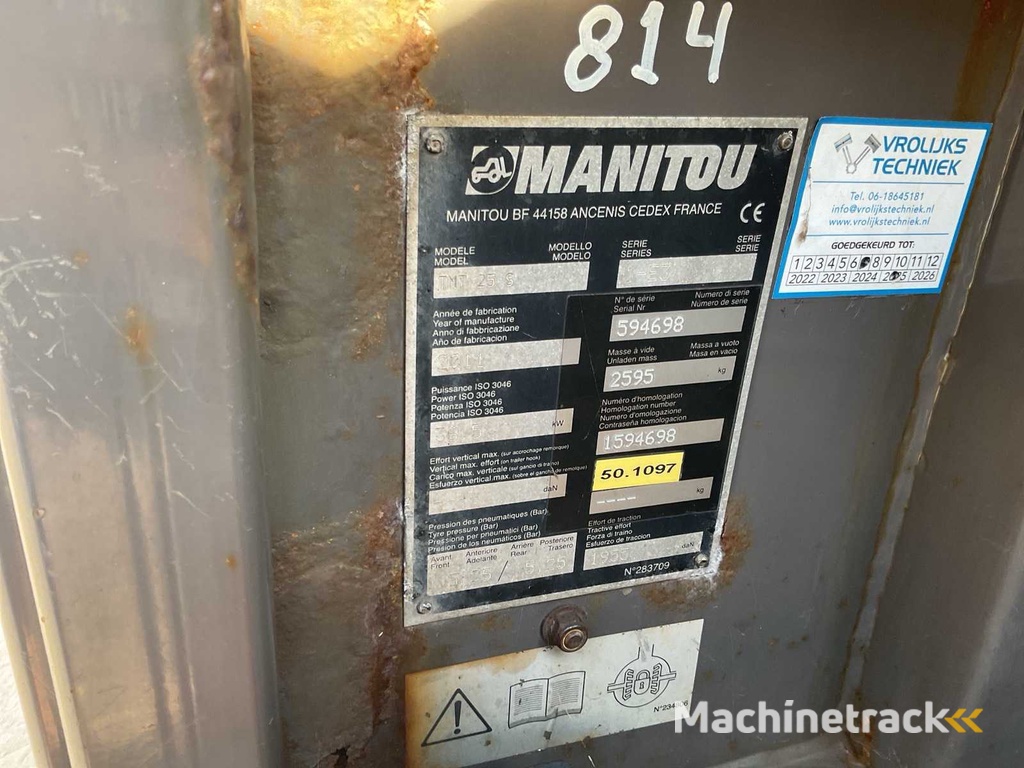 2011 Manitou TNT25S Meeneemheftruck