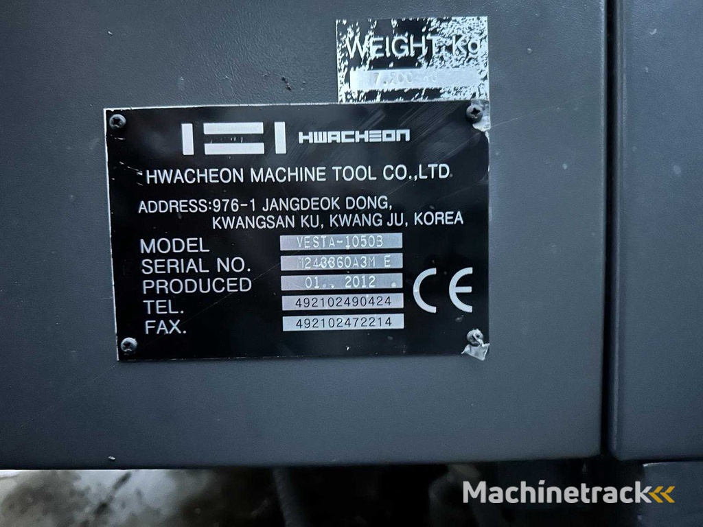 2012 Hwacheon Vesta 1050B 4-Achsen-Vertikal-Bearbeitungszentren
