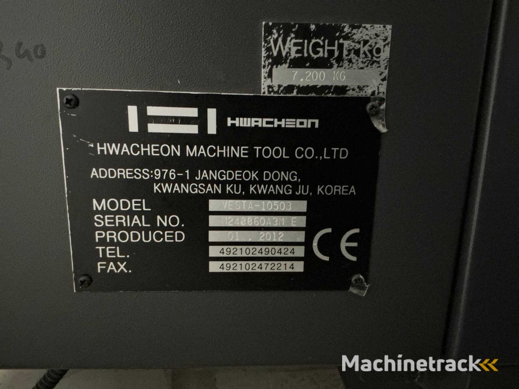 2012 Hwacheon Vesta 1050B 4-Achsen-Vertikal-Bearbeitungszentren