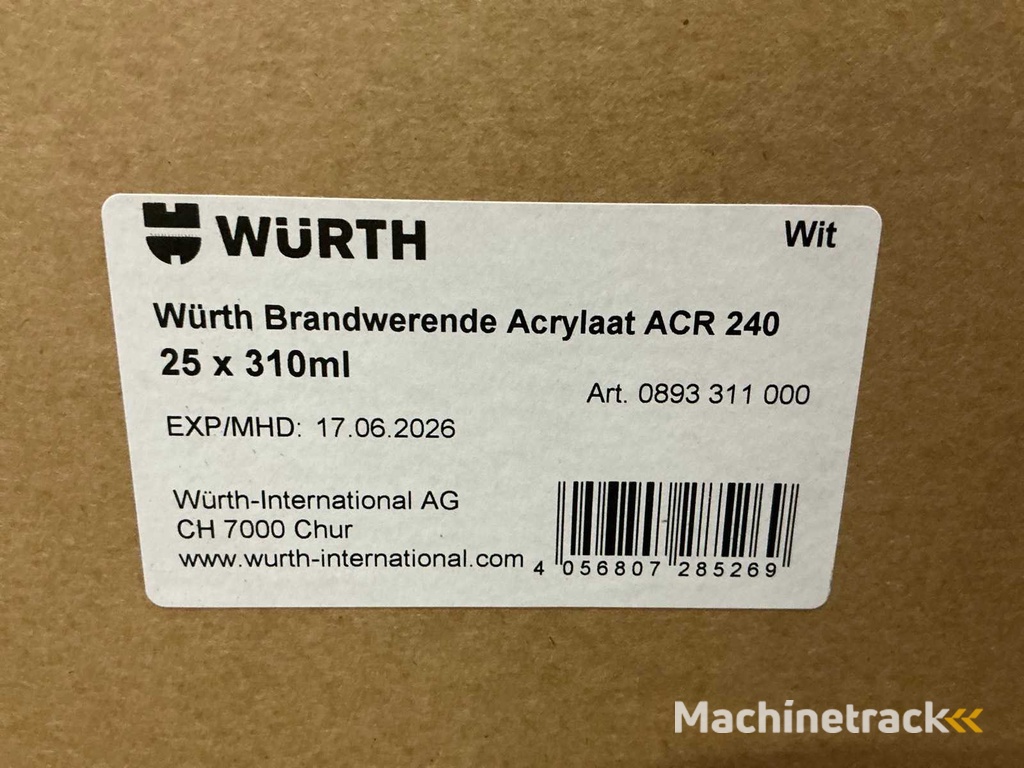 Würth Fireproof acrylic sealant (1,500 pieces)