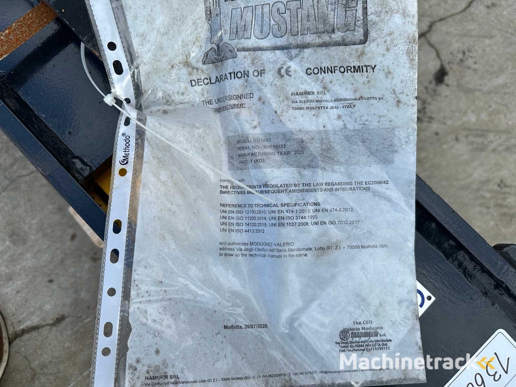 Mustang - 2025 - HM1002 - Hydraulikhammer - Mustang HM1002