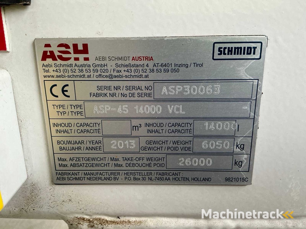 2013 Schmidt ASP-45 15000 VCL Winter Service Body