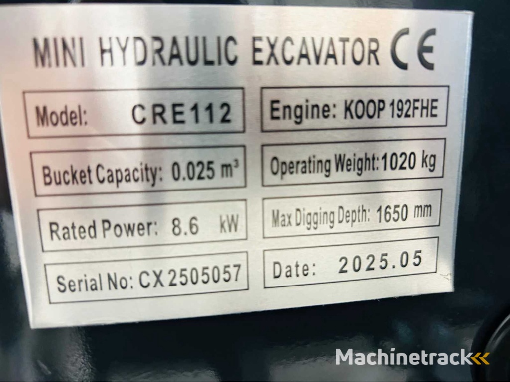RTE - 2025 - CRE112 - Minigraafmachine 1120KG
