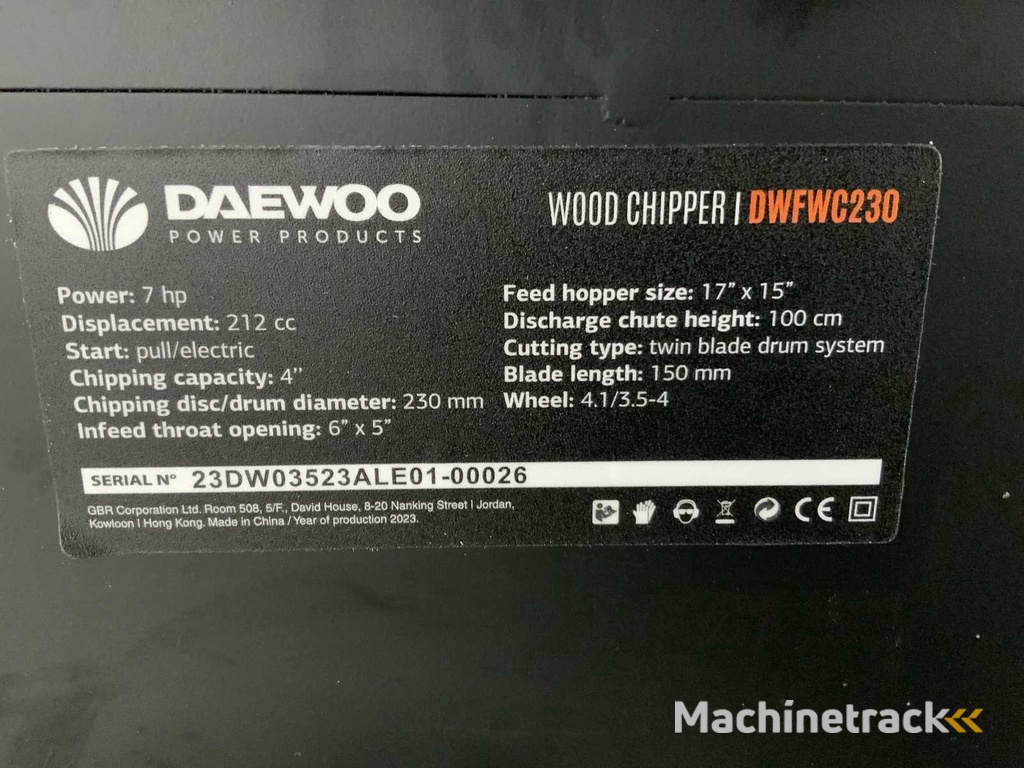 Daewoo - 2025 - DWFWC230 - Holzhacker