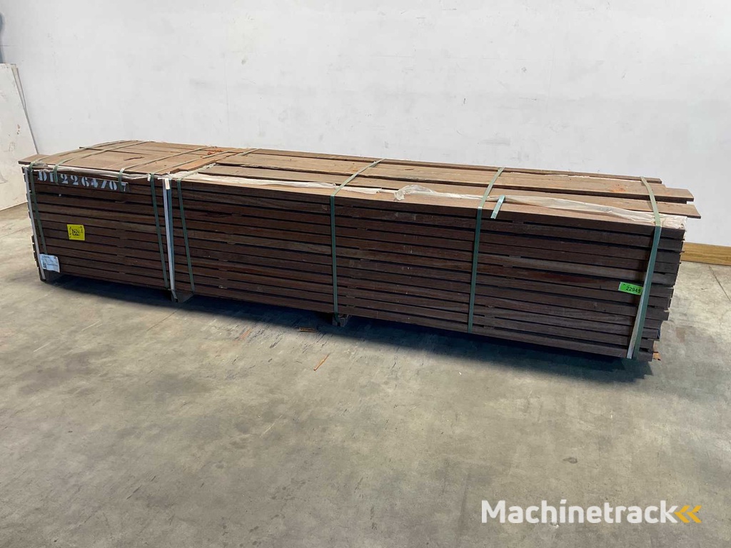 Azobé hardwood rule planed 350x9x4.5 cm (66x)