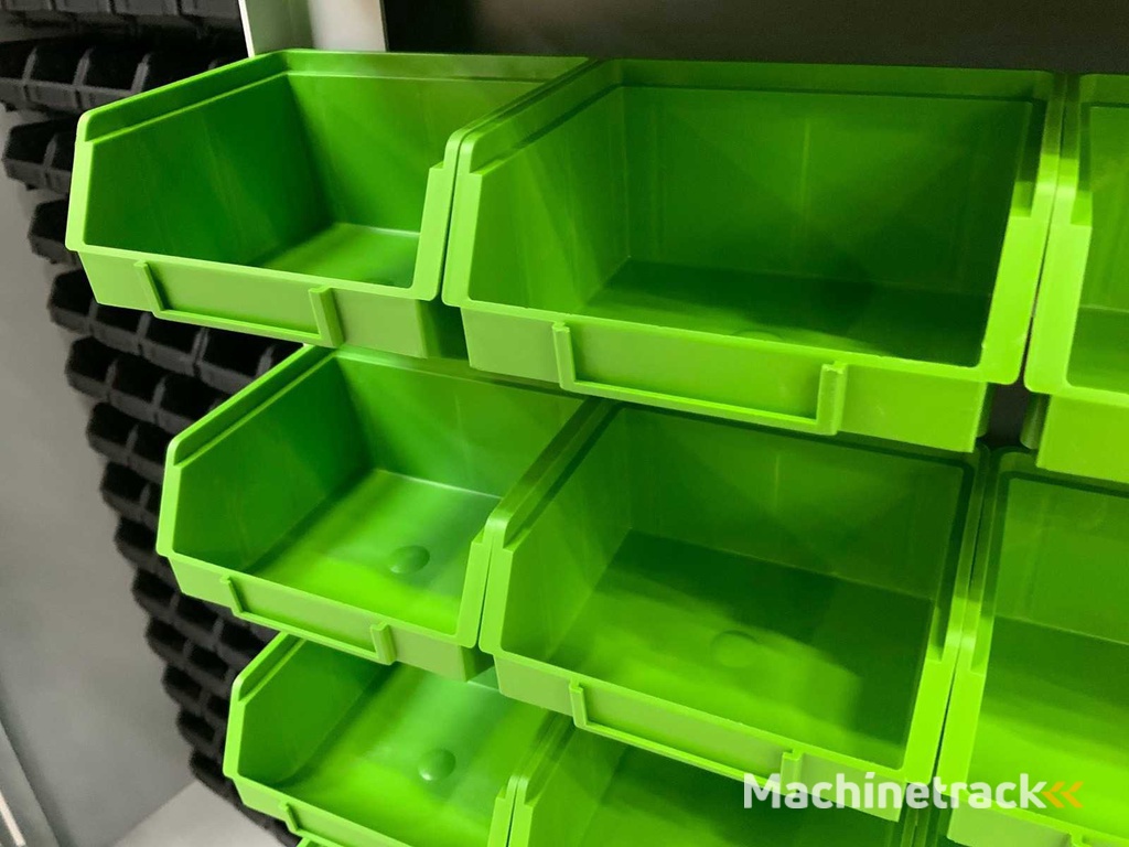 Povag - bin strip cabinet filled with 340 storage bins