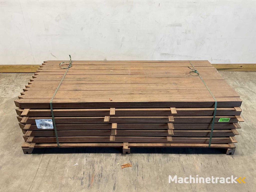 Azobé paal geschaafd gepunt 200x6,5x6,5 cm (84x)