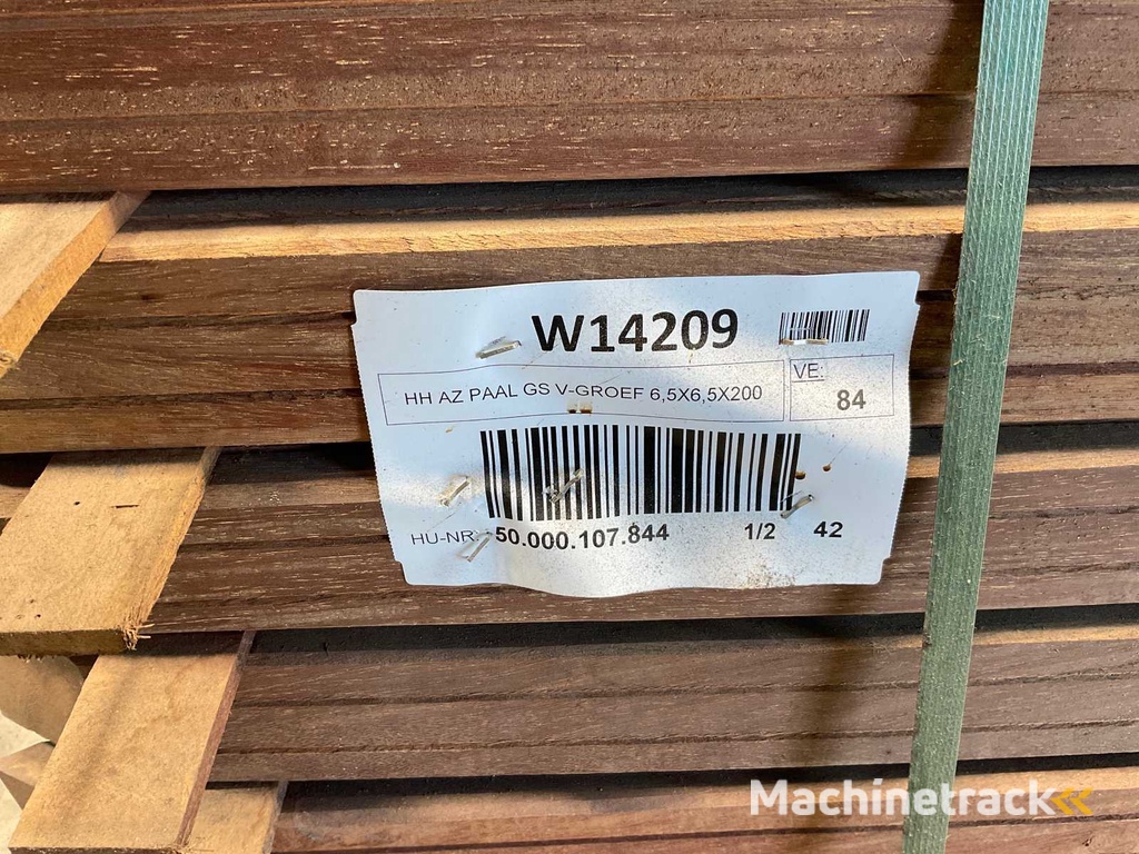 Azobé paal geschaafd gepunt 200x6,5x6,5 cm (84x)