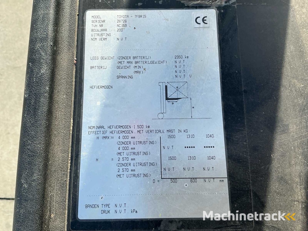 2007 Toyota Geneo-R 15 Reach truck